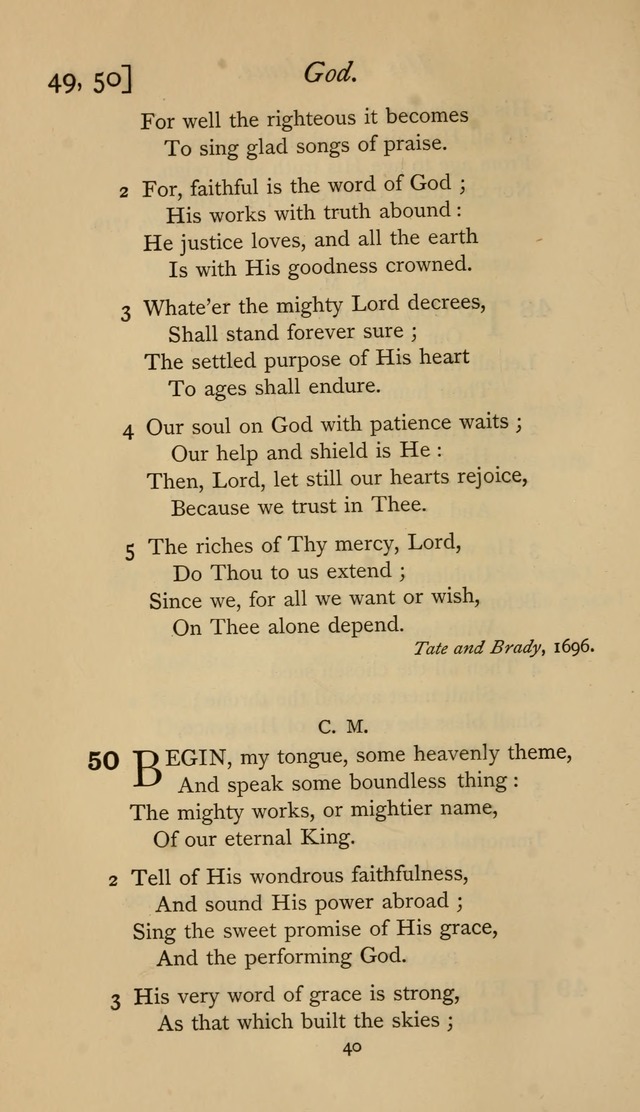 The Sacrifice of Praise. psalms, hymns, and spiritual songs designed for public worship and private devotion, with notes on the origin of hymns. page 40