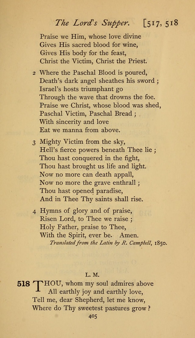 The Sacrifice of Praise. psalms, hymns, and spiritual songs designed for public worship and private devotion, with notes on the origin of hymns. page 405