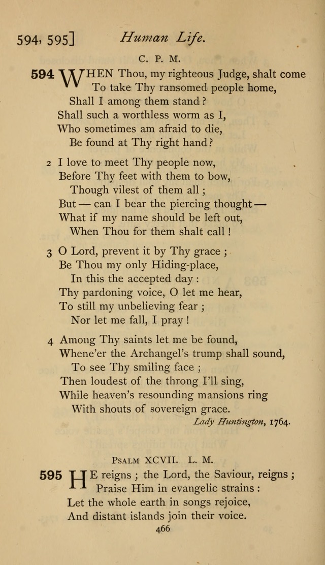 The Sacrifice of Praise. psalms, hymns, and spiritual songs designed for public worship and private devotion, with notes on the origin of hymns. page 466