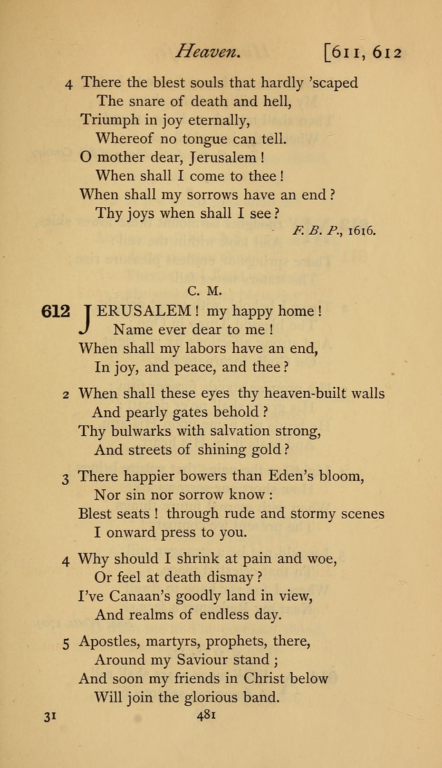 The Sacrifice of Praise. psalms, hymns, and spiritual songs designed for public worship and private devotion, with notes on the origin of hymns. page 481