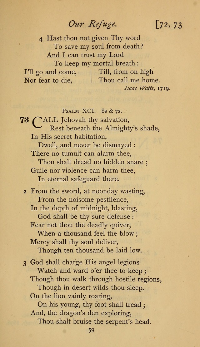 The Sacrifice of Praise. psalms, hymns, and spiritual songs designed for public worship and private devotion, with notes on the origin of hymns. page 59