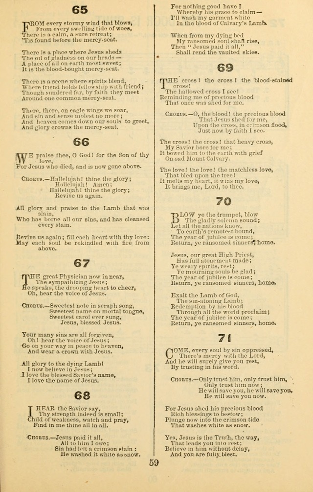 Songs of Refreshing: adapted for use in revival meetings, camp meetings, and the social services of the church. page 59