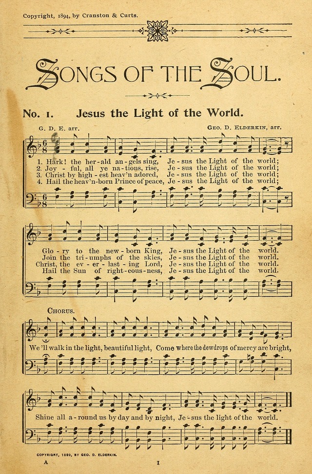 Songs of the Soul: for use in Sunday evening congregations, revivals, camp-meetings, social services, and young people