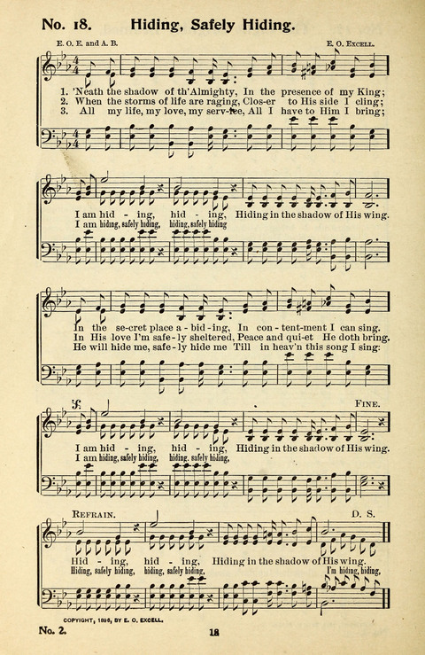 Songs of the Soul No. 2: for use in Sunday evening congregations, revivals, camp-meetings, social services and young peoples meetings page 18