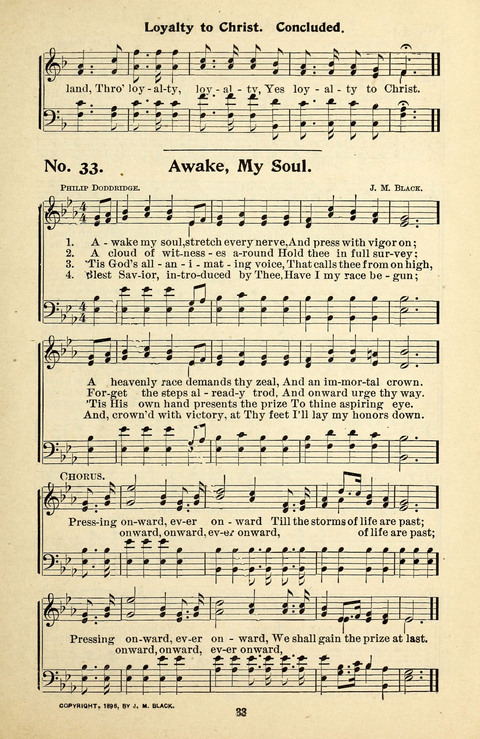 Songs of the Soul No. 2: for use in Sunday evening congregations, revivals, camp-meetings, social services and young peoples meetings page 33