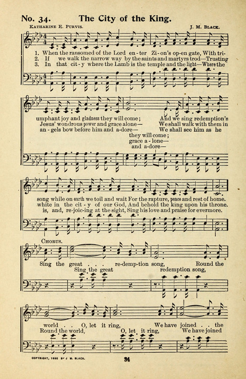 Songs of the Soul No. 2: for use in Sunday evening congregations, revivals, camp-meetings, social services and young peoples meetings page 34