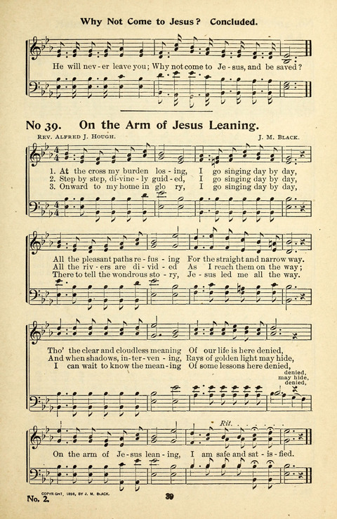 Songs of the Soul No. 2: for use in Sunday evening congregations, revivals, camp-meetings, social services and young peoples meetings page 39