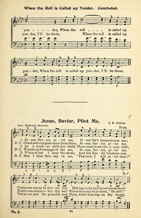 Songs of the Soul No. 2: for use in Sunday evening congregations, revivals, camp-meetings, social services and young peoples meetings page 41