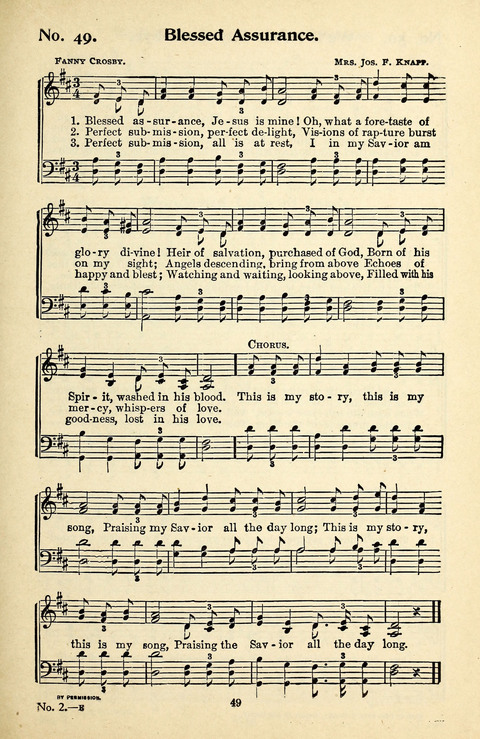 Songs of the Soul No. 2: for use in Sunday evening congregations, revivals, camp-meetings, social services and young peoples meetings page 49