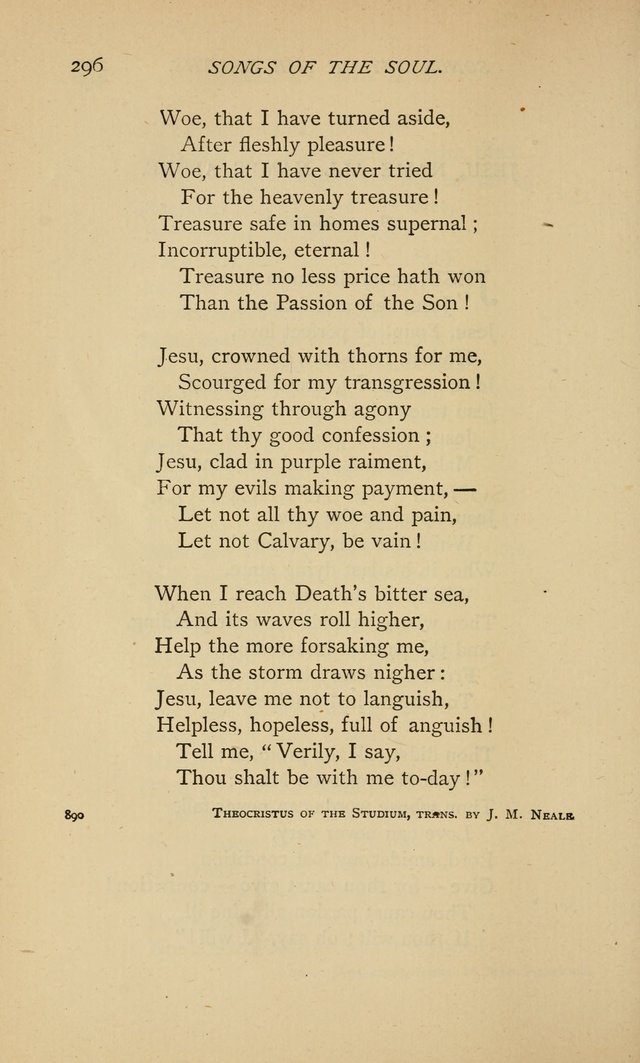 Songs of the Soul: gathered out of many lands and ages page 296