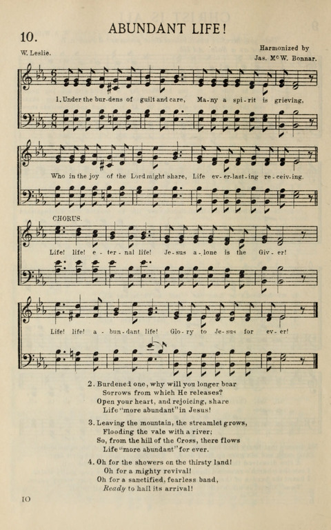 Songs of Victory: for evangelistic meetings, conferences, the home circle, and Christian worship. Along with a selection of choruses page 10