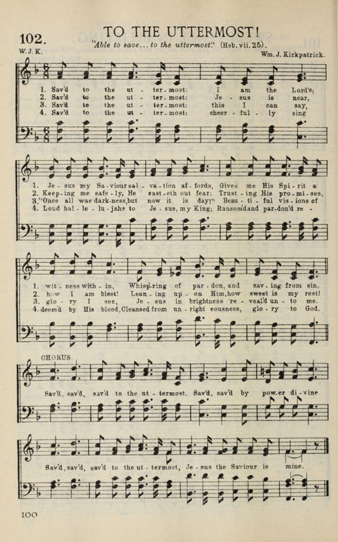 Songs of Victory: for evangelistic meetings, conferences, the home circle, and Christian worship. Along with a selection of choruses page 100