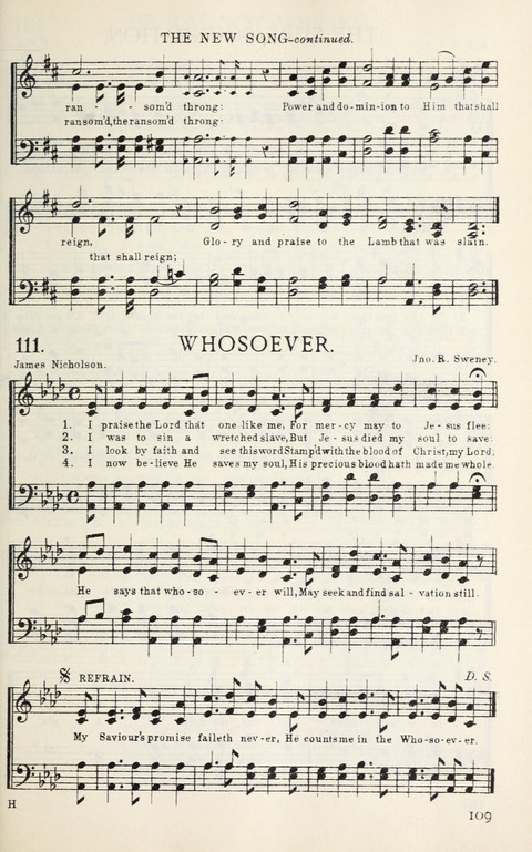 Songs of Victory: for evangelistic meetings, conferences, the home circle, and Christian worship. Along with a selection of choruses page 109