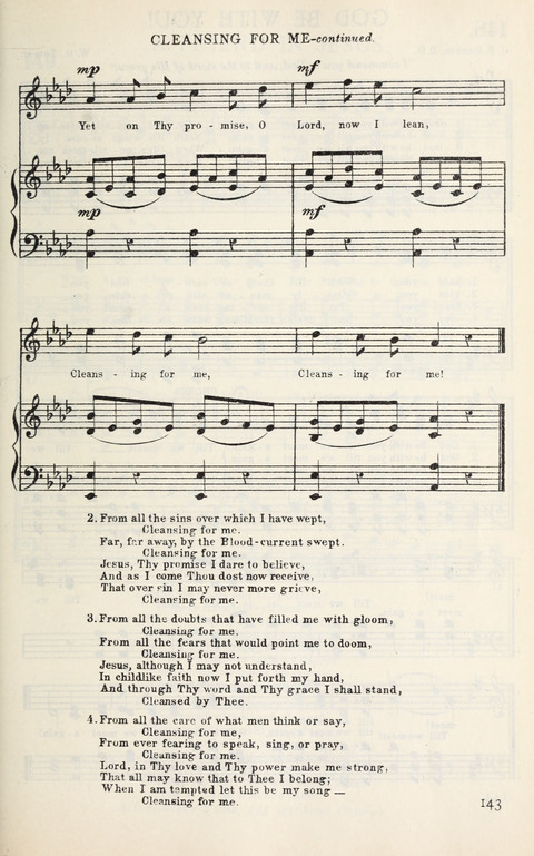 Songs of Victory: for evangelistic meetings, conferences, the home circle, and Christian worship. Along with a selection of choruses page 143