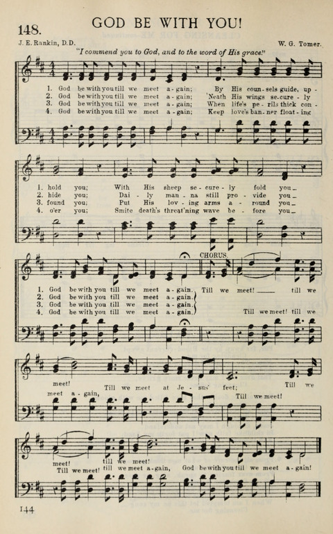 Songs of Victory: for evangelistic meetings, conferences, the home circle, and Christian worship. Along with a selection of choruses page 144