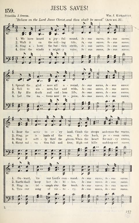 Songs of Victory: for evangelistic meetings, conferences, the home circle, and Christian worship. Along with a selection of choruses page 157