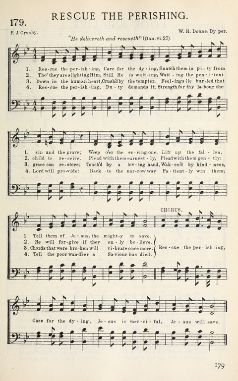 Songs of Victory: for evangelistic meetings, conferences, the home circle, and Christian worship. Along with a selection of choruses page 179