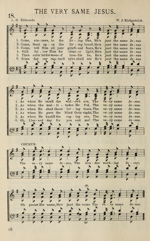 Songs of Victory: for evangelistic meetings, conferences, the home circle, and Christian worship. Along with a selection of choruses page 18