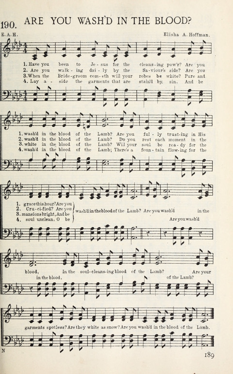 Songs of Victory: for evangelistic meetings, conferences, the home circle, and Christian worship. Along with a selection of choruses page 189