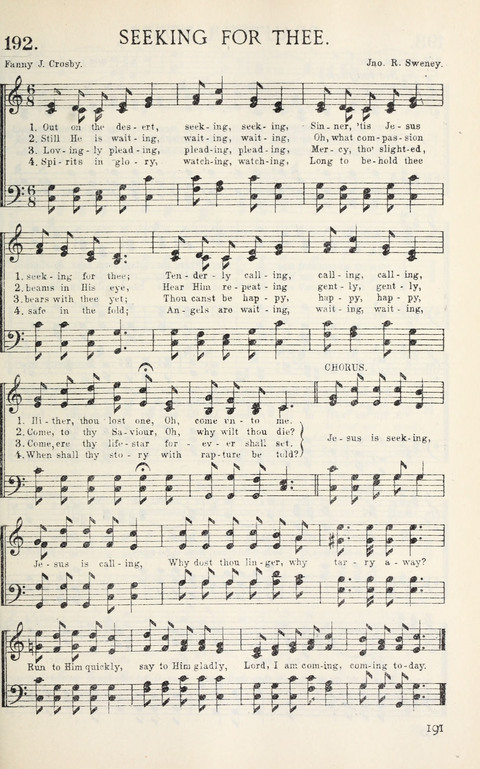 Songs of Victory: for evangelistic meetings, conferences, the home circle, and Christian worship. Along with a selection of choruses page 191