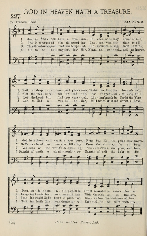 Songs of Victory: for evangelistic meetings, conferences, the home circle, and Christian worship. Along with a selection of choruses page 224