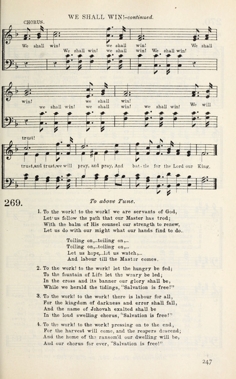 Songs of Victory: for evangelistic meetings, conferences, the home circle, and Christian worship. Along with a selection of choruses page 247