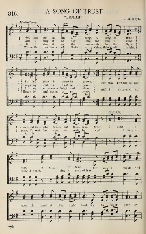 Songs of Victory: for evangelistic meetings, conferences, the home circle, and Christian worship. Along with a selection of choruses page 276