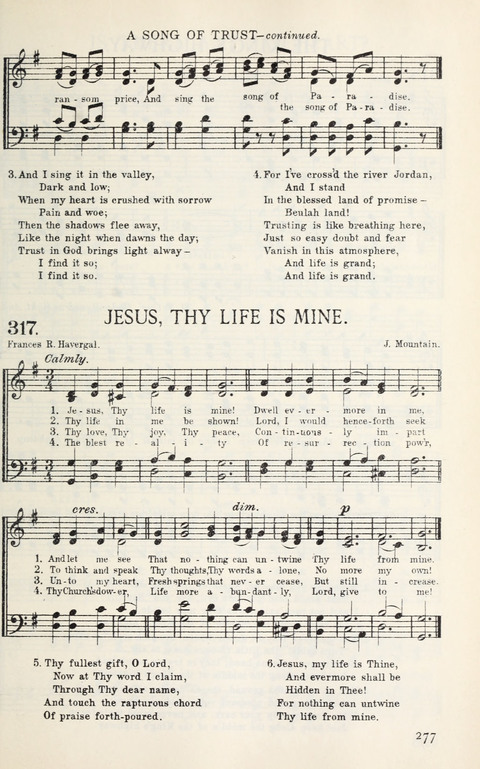 Songs of Victory: for evangelistic meetings, conferences, the home circle, and Christian worship. Along with a selection of choruses page 277