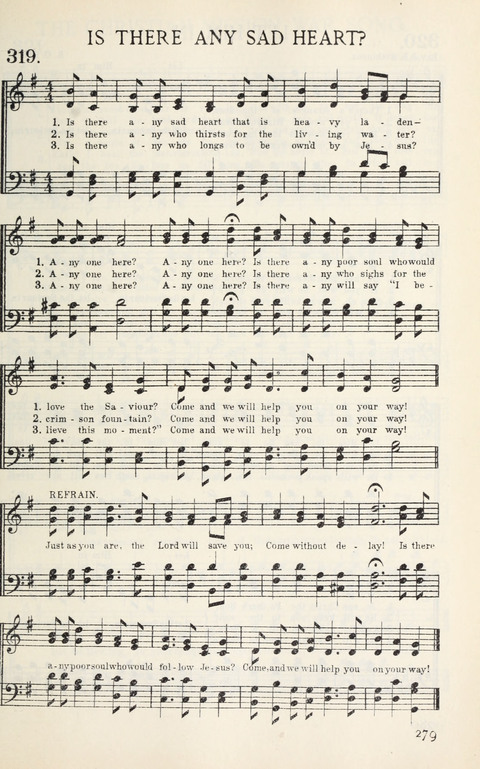 Songs of Victory: for evangelistic meetings, conferences, the home circle, and Christian worship. Along with a selection of choruses page 279