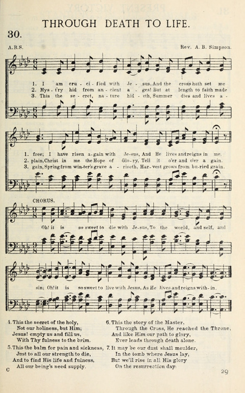 Songs of Victory: for evangelistic meetings, conferences, the home circle, and Christian worship. Along with a selection of choruses page 29