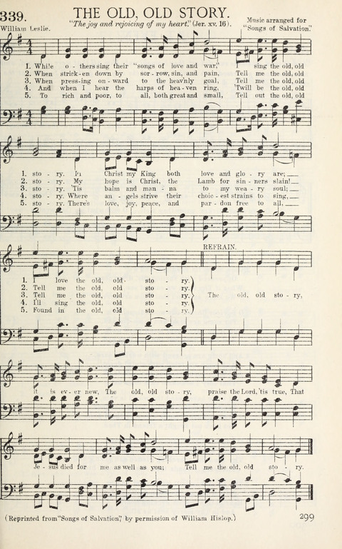 Songs of Victory: for evangelistic meetings, conferences, the home circle, and Christian worship. Along with a selection of choruses page 299