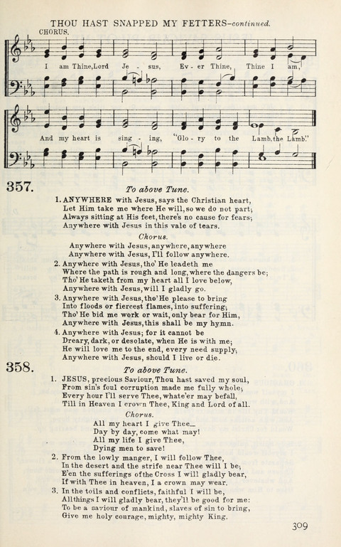 Songs of Victory: for evangelistic meetings, conferences, the home circle, and Christian worship. Along with a selection of choruses page 309