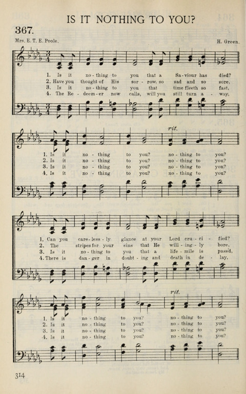 Songs of Victory: for evangelistic meetings, conferences, the home circle, and Christian worship. Along with a selection of choruses page 314