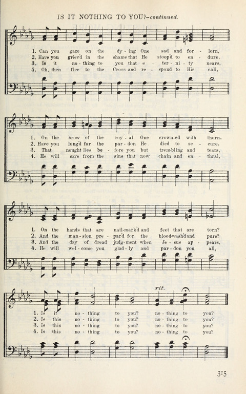 Songs of Victory: for evangelistic meetings, conferences, the home circle, and Christian worship. Along with a selection of choruses page 315