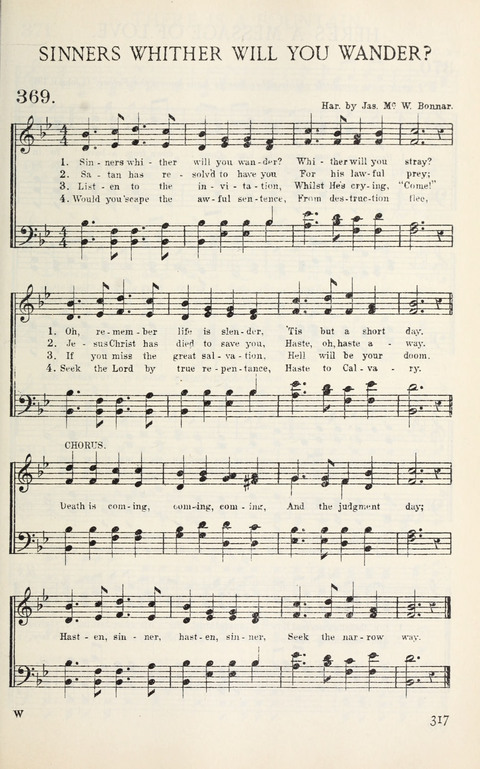 Songs of Victory: for evangelistic meetings, conferences, the home circle, and Christian worship. Along with a selection of choruses page 317