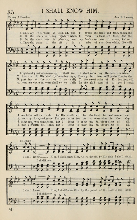 Songs of Victory: for evangelistic meetings, conferences, the home circle, and Christian worship. Along with a selection of choruses page 34