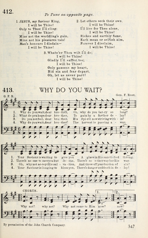 Songs of Victory: for evangelistic meetings, conferences, the home circle, and Christian worship. Along with a selection of choruses page 347