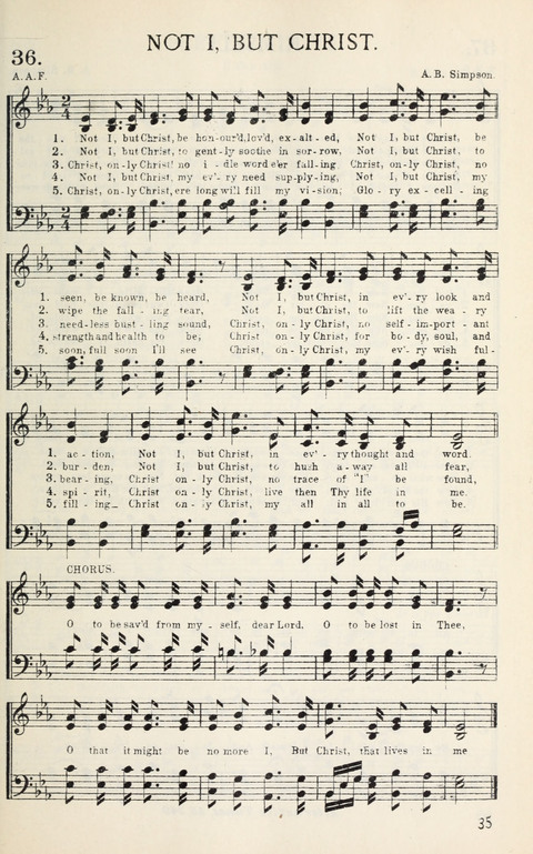 Songs of Victory: for evangelistic meetings, conferences, the home circle, and Christian worship. Along with a selection of choruses page 35