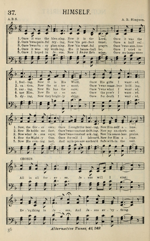 Songs of Victory: for evangelistic meetings, conferences, the home circle, and Christian worship. Along with a selection of choruses page 36