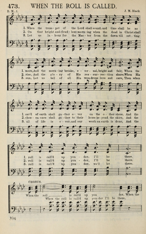 Songs of Victory: for evangelistic meetings, conferences, the home circle, and Christian worship. Along with a selection of choruses page 394