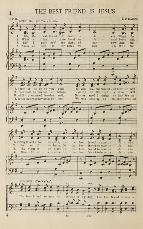 Songs of Victory: for evangelistic meetings, conferences, the home circle, and Christian worship. Along with a selection of choruses page 4