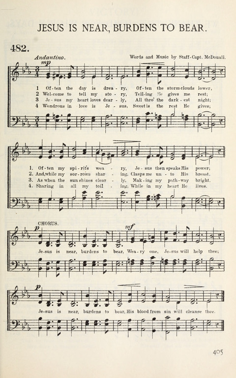 Songs of Victory: for evangelistic meetings, conferences, the home circle, and Christian worship. Along with a selection of choruses page 405