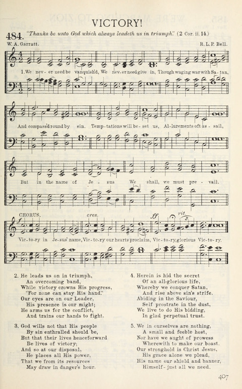 Songs of Victory: for evangelistic meetings, conferences, the home circle, and Christian worship. Along with a selection of choruses page 407