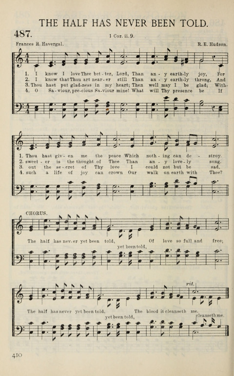 Songs of Victory: for evangelistic meetings, conferences, the home circle, and Christian worship. Along with a selection of choruses page 410