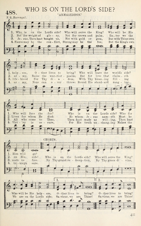 Songs of Victory: for evangelistic meetings, conferences, the home circle, and Christian worship. Along with a selection of choruses page 411