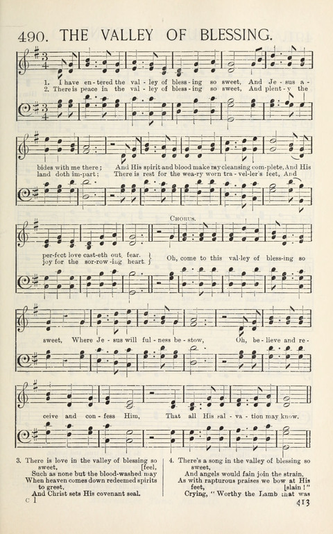 Songs of Victory: for evangelistic meetings, conferences, the home circle, and Christian worship. Along with a selection of choruses page 413