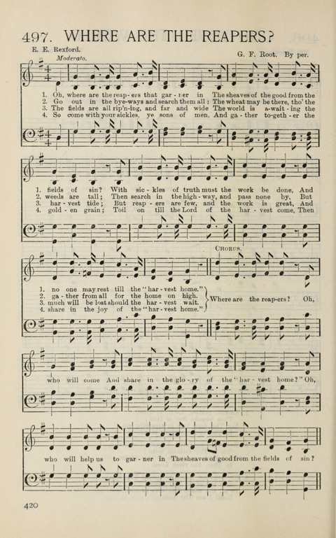 Songs of Victory: for evangelistic meetings, conferences, the home circle, and Christian worship. Along with a selection of choruses page 420