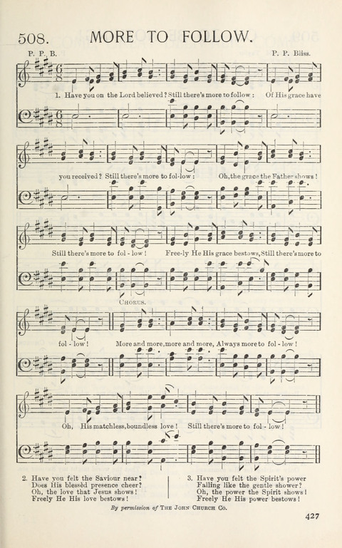 Songs of Victory: for evangelistic meetings, conferences, the home circle, and Christian worship. Along with a selection of choruses page 427