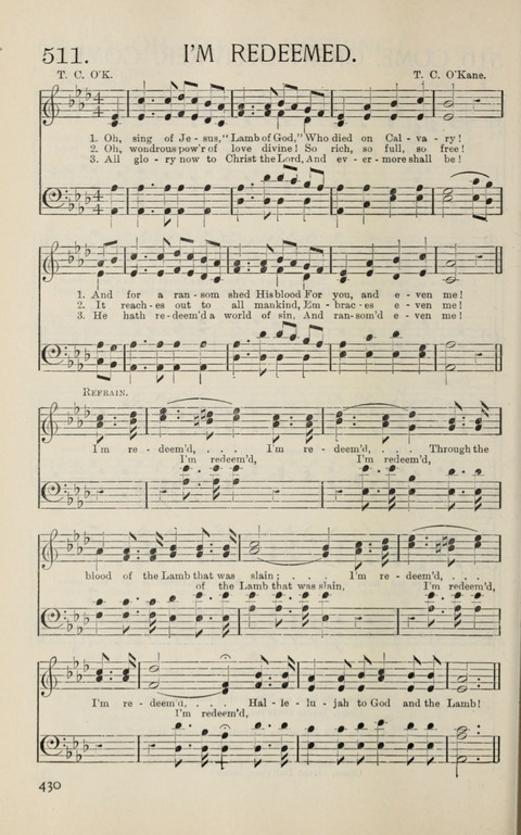 Songs of Victory: for evangelistic meetings, conferences, the home circle, and Christian worship. Along with a selection of choruses page 430