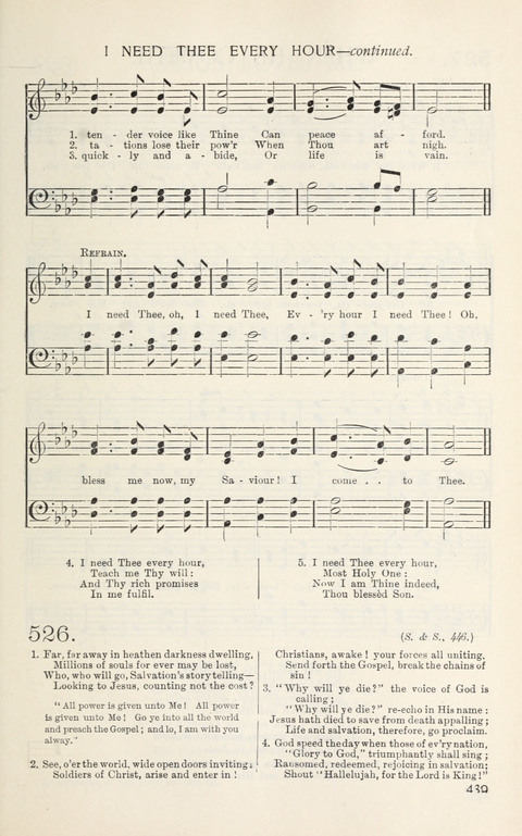 Songs of Victory: for evangelistic meetings, conferences, the home circle, and Christian worship. Along with a selection of choruses page 439